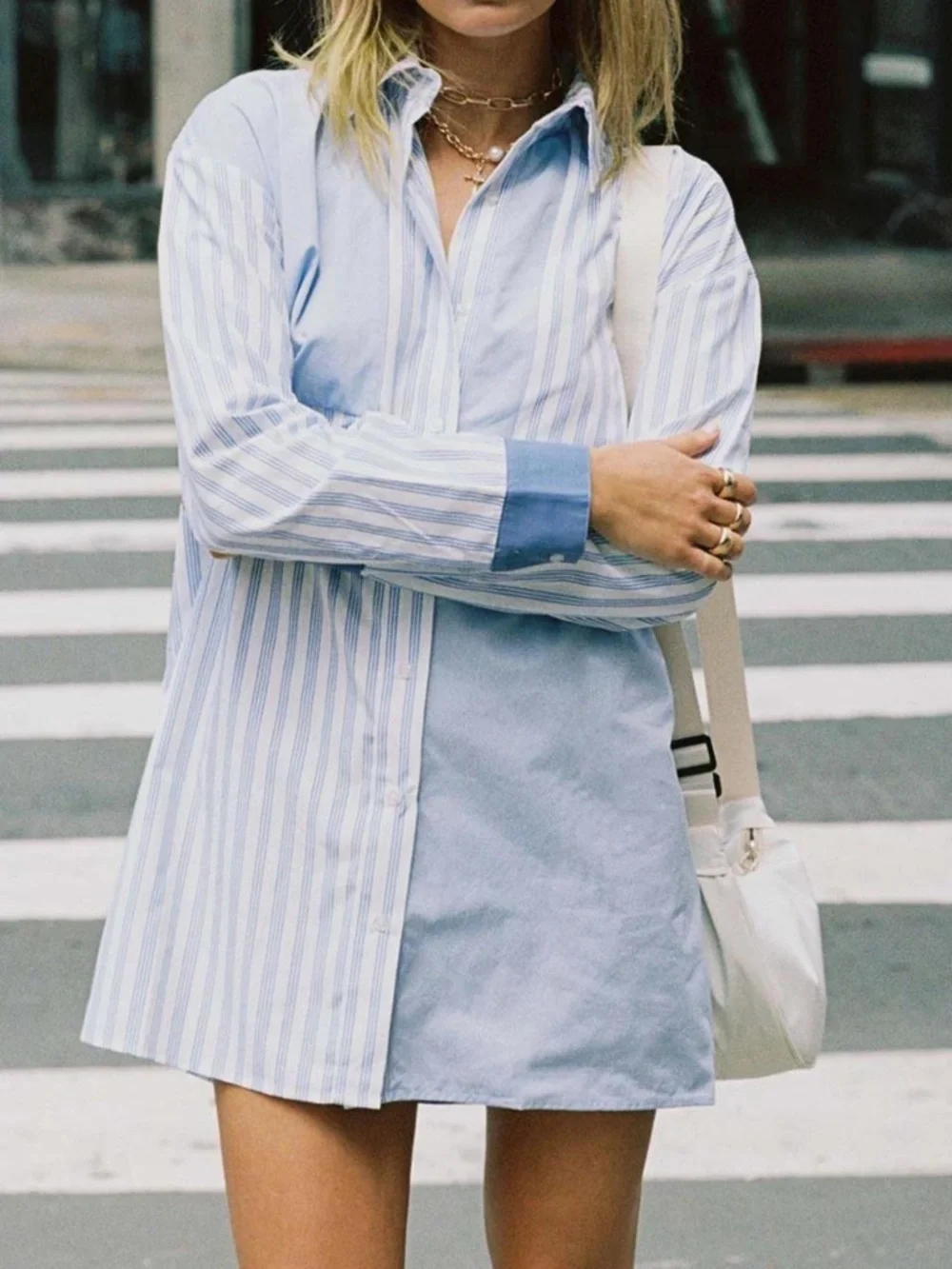 Princess Polly Rouni Shirt dress Blue and white striped NWT Size 0 - Picture 2 of 7